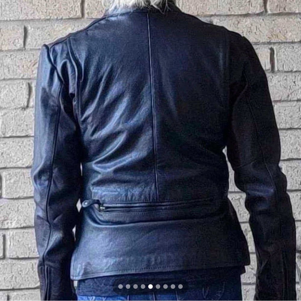 Unik Black Leather Jacket with removable lining - Picture 5 of 9